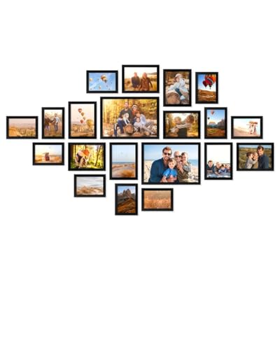 PHOTOLINI Schwarze Bilderrahmen Set verschiedene Größen, Bilderwand...