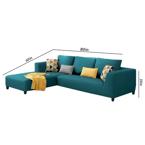 Image of Casaliving Minta LHS 4 Seater L Shape Sofa Set for Living Room (Pine Colour Fabric) Premium Fabric Sofa, Premium Look