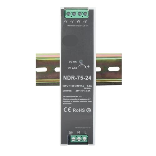 Alimentation NDR-75-12 rail DIN 110V 220V vers 12V CC 6.3A