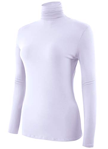 Image of AUHEGN Women's Long Sleeve Lightweight Turtleneck Top Pullover Casual Active Layer Tops Shirts