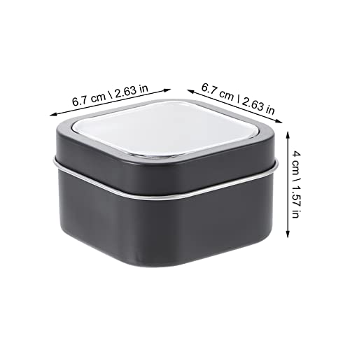 Image of Tin Containers with Lids Square Metal Tins with Window Lids 2.63 X 2.63 X 1.57 in Storage Tins for Candle Making Diy Creams Balms Craft Supplies 15 Pack