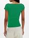 Floral Find Women's Fitted Boat Neck Cap Sleeve Tee Raw Cut Lightweight Summer Tops Casual Basic T-Shirts, Green, X-Large