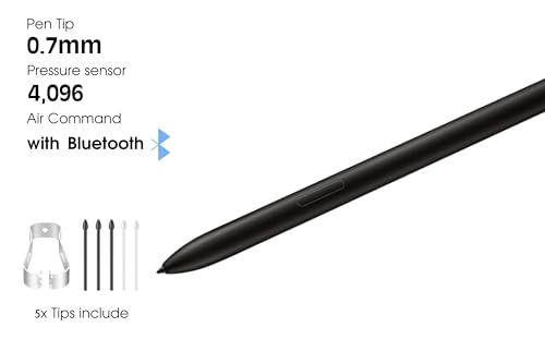 Galaxy Tab S10 S Pen de Repuesto con Bluetooth para Samsung S10+ S9 Ultra Stylus Pen Negro 2