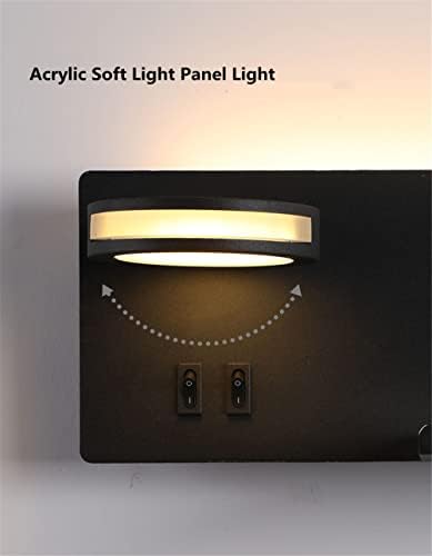 USB Rechargeable Wireless Wall Light - Modern Rotating Bedside Lamp for Bedroom, Study, Hotel Sconce, Multifunctional Switch Reading Light