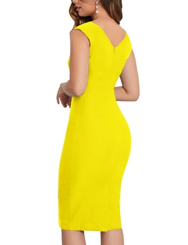 Image of MUXXN Women's Retro 1950s Style Sleeveless Slim Business Pencil Dress