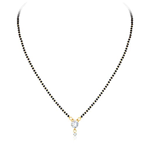 Sukkhi Sparkling Gold Plated Wedding Jewellery Cz Solitaire Mangalsutra Combo For Women (CB72788GLDPD032018_D1)