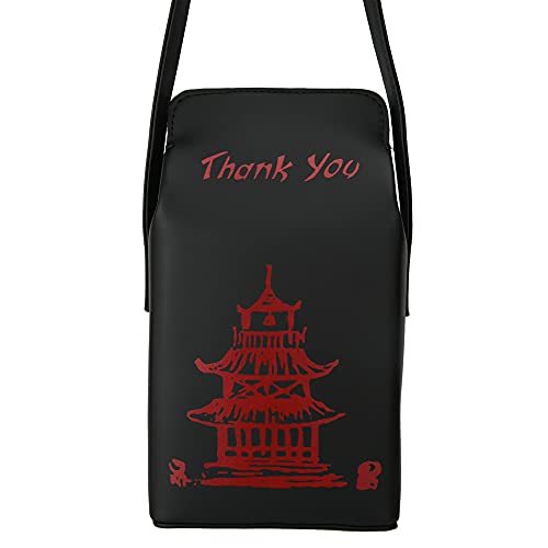 Image of Tower Print Crossbody Shoulder Bag,Pu Chinese Takeout Box Totes Purse for Women | Tower Print