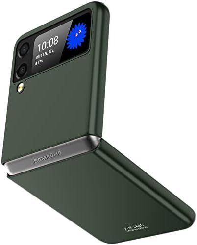 Vizvera Compatible with Samsung Galaxy Z Flip 3case 2021, ultra-thin foldable PC mobile phone case shock-proof and scratch-resistant protective case, suitable for Galaxy Z Flip 3 5G case-Orange