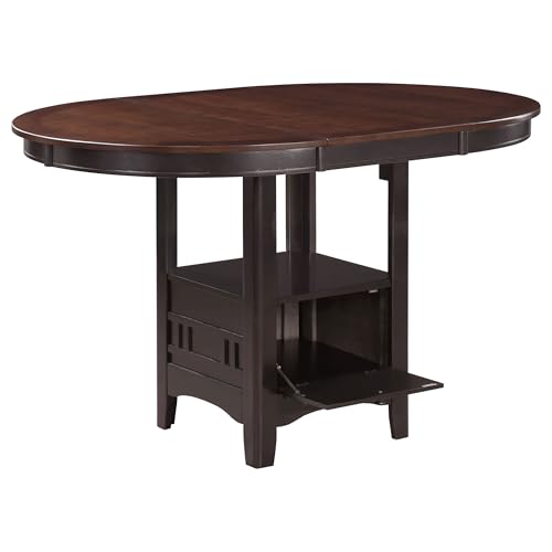 Coaster Home Furnishings - LAVON - 5-Piece Counter Height Dining Set - Oval Extendable Table with Storage & 4 Upholstered Chairs - Dining Room & Kitchen - Light Chestnut - 105278-S5 - Image 5