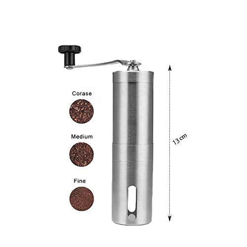 XinQt Silber Kaffeemühle Mini Edelstahl Hand Handbuch Handmade Kaffee Bohnenschleifer Mühle Küche Schleifen… – Bild 3