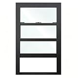 Valdoza Aluminium-Schiebefenster für Keller mit Sicherheitsglas, vertikaler Fensteraustausch für Mobilheime, 1,2 cm Dicker Rahmen für Schuppen und Garagen(Gray,W x H 17 x 36in)