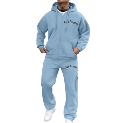 Ensemble sweat-shirt à capuche homme avec lettres imprimées décontracté