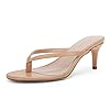 Womens T Strap Flip Flops Thong Slip On Heeled Sandals Slide Kitten Heel Comfortable Shoes