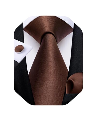 Image of DiBanGu Mens Solid Color Tie and Pocket Square Set Woven Silk Plain Necktie & Handkerchief for Men Wedding Party Formal