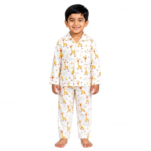 Image of The Mom Store Kids Cotton Night Suit for Boys and Girls | Soft Breathable Night Dress for Kids Boys and Girls | Printed Nightsuit Pajama Set | Comfortable All-Season Sleepwear for Daily Use