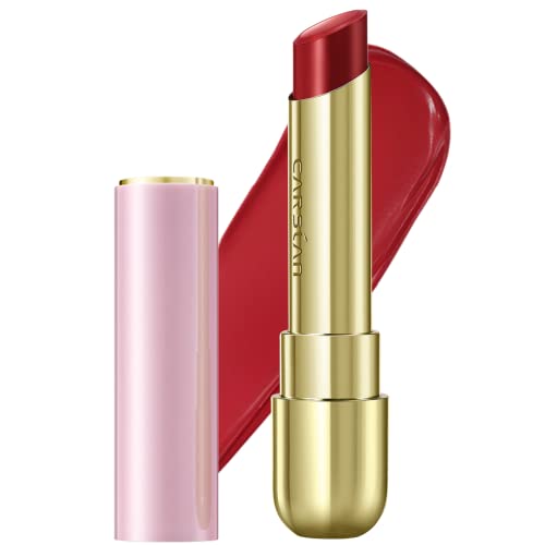 CARSLAN Moisturizing Creamy Lipstick, Long-lasting High Pigmented Lip Color, Smooth, Hydrating, Vintage Red, 07