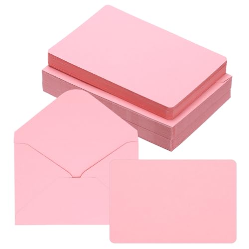 Cartes de vœux vierges et enveloppes en carton premium à coins arrondis PATIKIL rose