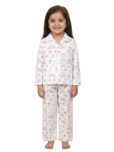 Image of The Mom Store Kids Cotton Night Suit for Boys and Girls | Breathable Night Dress for Kids Boys and Girls | Printed Nightsuit Pajama Set | Comfortable All-Season Sleepwear for Daily Use
