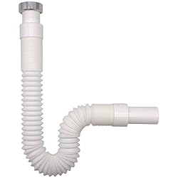 Tuberia Fregadero Cocina VARIOSAN Manguera de drenaje flexible 13972, 1 1/4´´ x 32 mm, sifón/trampa de olor para lavabo, extensible de 320-880 mm