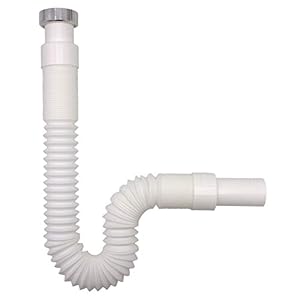 VARIOSAN Manguera de drenaje flexible 13972, 1 1/4″ x 32 mm, sifÃ³n/trampa de olor para lavabo, extensible de 320-880 mm