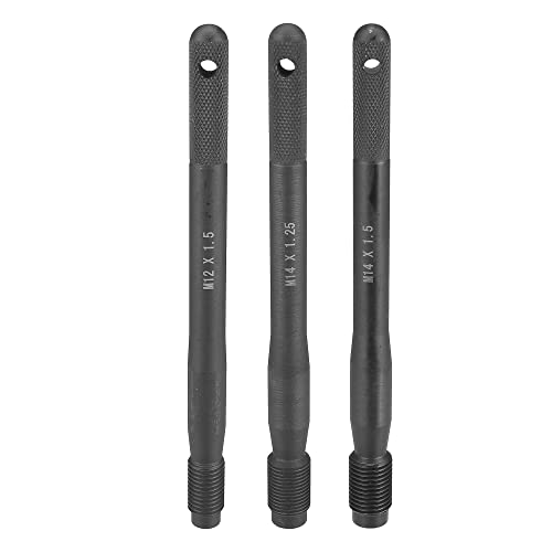 Image of X AUTOHAUX 3pcs Black Carbon Steel M12x1.5 M14x1.5 M14x1.25 Wheel Hangers Alignment Pin Tire Studs Tool for Car