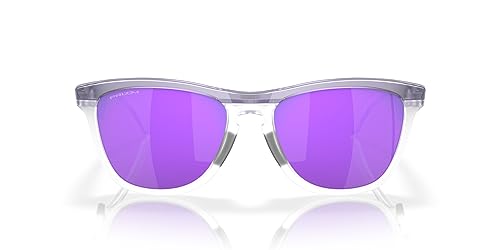 Oakley OO9289 Frogskins Hybrid Round Sunglasses, Matte Transparent Lilac/Clear/Prizm Violet, 55 mm