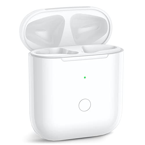 Charging Case For Airpod 1/2, Support Cable & Wireless Charger, Wireless Case Replacement Built-In 450 Mah Battery With Sync Pairing Button, No Earbud (White) #TOP20