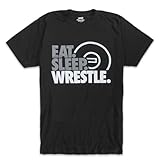 Eat Sleep Wrestle T-Shirt | Wrestling Tees by ChalkTalk SPORTS | Black | Youth Medium