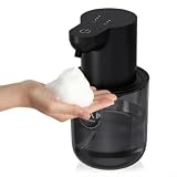 Zeroupshop Dispenser automatico di sapone schiumoso da parete, sensore touchless con livelli di schiuma regolabili, per cucina, ufficio o bagno, struttura compatta in ABS (nero)