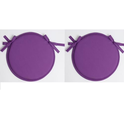 Lot de 2 coussins ronds en mousse pour chaise de jardin Violet