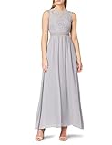 Cutout-Muster an der Taille Amazon-Marke: TRUTH & FABLE Damen Maxi-Spitzenkleid, Grau (Grey), 42, Label:XL