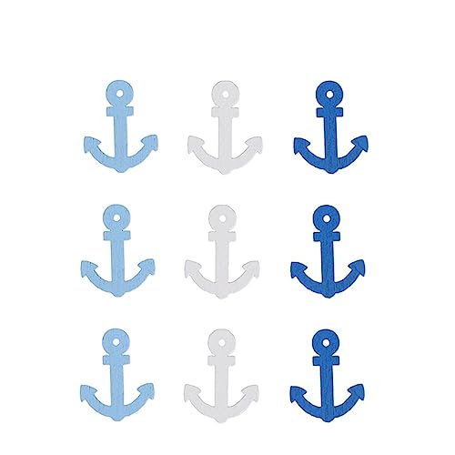 VOSAREA 100piezas Mini Colgantes De Ancla De Madera Para Decoración Del Hogar y Scrapbooking Aleatorios Adornos Náuticos