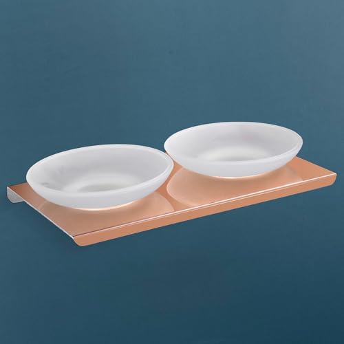 Image of Plantex (Primax) Stainless Steel Double Soap Dish /Soap Holder /Soap Stand /Bathroom Accessories - Wall Mount (Rose Gold-Matt)