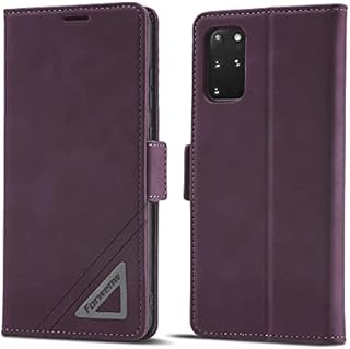 LOLFZ Case for Samsung Galaxy S20 Plus, Vintage Flip Folio Leather Wallet Case Card Slots Kickstand Magnetic Closure Shockproof Protective Cover Compatible with Galaxy S20 Plus - Wine Red