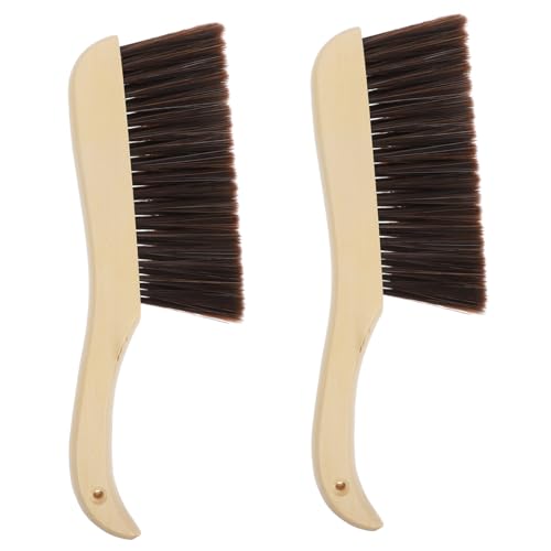 Yardenfun 2 Piezas Cepillo de Limpieza Polvo con Mango de Madera Alargado Cerdas Suaves para Tapicería y Muebles Cepillo Multiusos para Sofá y Colchones Cuidado Delicado sin Dañar
