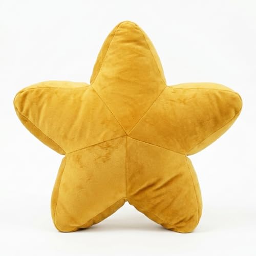 Image of Hugmoom Hugmoomcurtain Star Shaped Throw Pillow 16 Inch Plush Cushion Soft Decorative Pillow for Sofa Couch Bed Bedroom Floor Chair Home Decor(Yellow,1pcs)