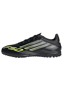 Adidas Unisex-Adult F50 Club Turf, Black/Iron Metallic/Lucid Lemon, 11.5