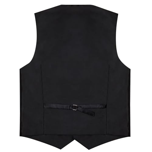 Image of DiBanGu Mens Paisley Suit Vest Silk Jacquard Waistcoat and Necktie Set Formal Shawl Collar Dress Vest 7PCS for Wedding Party