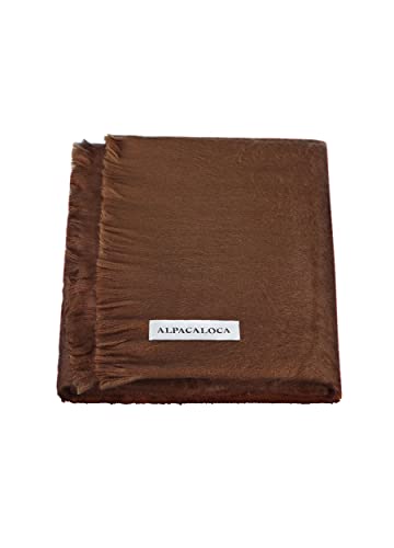 Écharpe Alpaca Loca marron chocolat contre le froid pour peaux sensibles