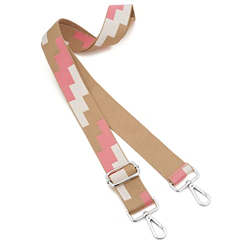 Image of Silvery Buckles Wide Shoulder Strap Adjustable Replacement Belt Crossbody Canvas Bag Handbag