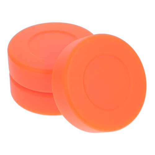 LIOOBO Roller Skating Training Pucks 3 Pack Soft Hockey Pucks Orange Flat Hockey Pucks for Adults Boys and Girls International Arena Standard