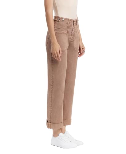 Flying Monkey High Rise Tab Waistband Cuffed Slim Wide Jeans F5920WTP2