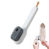 FONDUO Reinigungsbürste Schuhbürste Hochwertiges Dekontaminations-Reinigungsbürste mit Druckfunktion Küchenbürste mit Spülmittelspender, Cleaning Brush Waschbürste für Haushalt, Auto & Boot (Weiß)