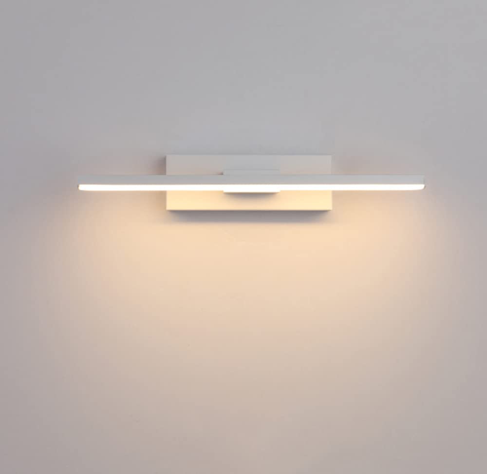 Modern LED Wall Lamp, Minimalist Wall Mount LED Light Bar with 330° Rotatable Light Heads, Home Lighting Fixtures LED Wall Sconce Light for Bedroom Bathroom (White, White Light, 50CM)