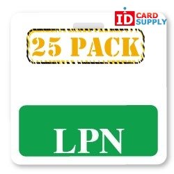 LPN Horizontal Badge Buddy With Green Border - Licensed Practical Nurse ID Card Backer Clip