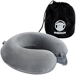 Oreiller de cou de voyage, Oreil de mousse de mémoire supérieure pour le soutien de la tête, idéal pour les avions, les voitures et les inclinateurs à domicile, réglables et doux (Grey)