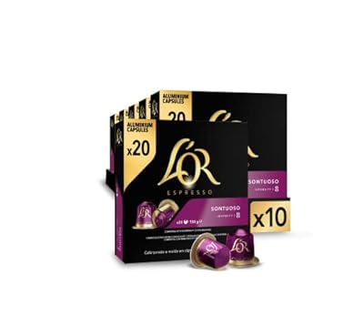 L OR Espresso Cápsulas de Café Sontuoso | Intensidad 8 | 200 Cápsulas Compatibles Nespresso  R 