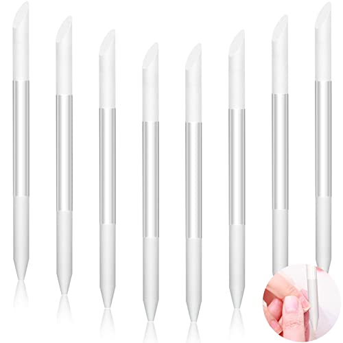 Mudder 3 Pcs Glass Cuticle Pusher Nail File Dual, Transparent