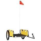 Genérico Remolque para Bicicletas Hierro y Tela Oxford Amarillo,Deportes,Actividades al Aire Libre,Ciclismo,Accesorios para Bicicletas,Remolques para Bicicletas,94169