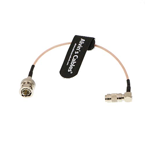 Alvin's Cables Blackmagic DIN 1.0/2.3 Mini BNC Right Angle to BNC Male 75ohm RG179 HD SDI Cable